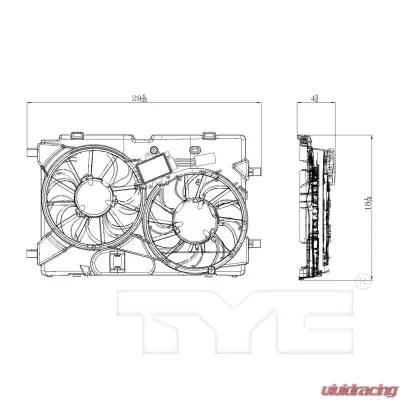 TYC Genera Dual Radiator and Condenser Fan Assembly - 622390