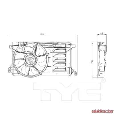 TYC Genera Dual Radiator and Condenser Fan Assembly Mazda Mazda 3 2010-2013 - 622400