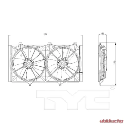 TYC Genera Dual Radiator and Condenser Fan Assembly Toyota - 622420