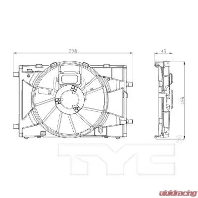 TYC Genera Dual Radiator and Condenser Fan Assembly - 622430