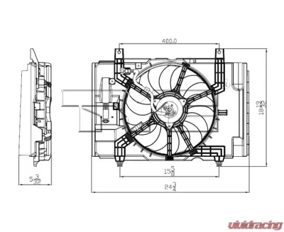 TYC Genera Dual Radiator and Condenser Fan Assembly Nissan Cube 2009-2014 - 622470