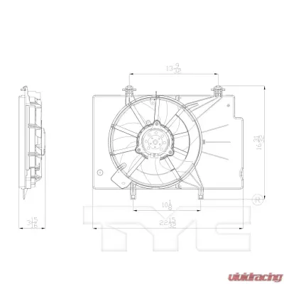TYC Genera Engine Cooling Fan Assembly Ford 1.6L 4-Cyl - 622500