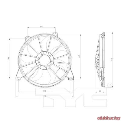TYC Genera Dual Radiator and Condenser Fan Assembly Dodge Journey 2009-2016 - 622520