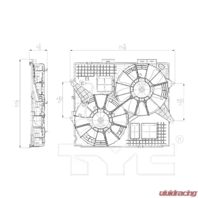 TYC Genera Dual Radiator and Condenser Fan Assembly Cadillac - 622530