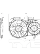 TYC Genera Dual Radiator and Condenser Fan Assembly Audi 80 1988                                     - 622540 - Image 4