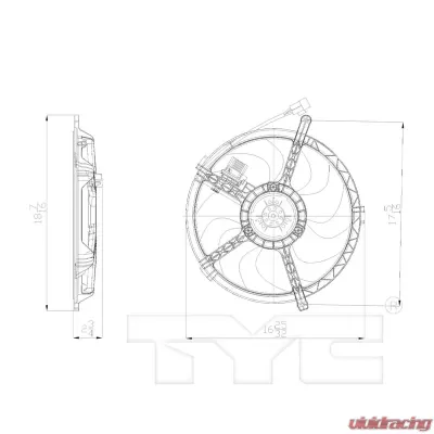 TYC Genera Dual Radiator and Condenser Fan Assembly Mini 1.6L 4-Cyl - 622560