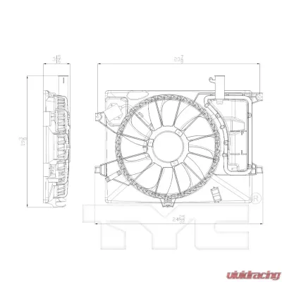 TYC Genera Dual Radiator and Condenser Fan Assembly - 622580