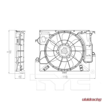 TYC Genera Dual Radiator and Condenser Fan Assembly Hyundai 2012-2017 - 622590
