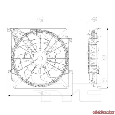 TYC Genera Dual Radiator and Condenser Fan Assembly - 622620