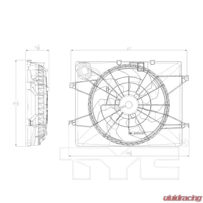 TYC Genera Dual Radiator and Condenser Fan Assembly - 622630