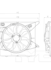 TYC Genera Dual Radiator and Condenser Fan Assembly Cadillac SRX 2010-2016                                     - 622650 - Image 3