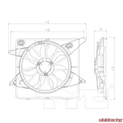 TYC Genera Dual Radiator and Condenser Fan Assembly Cadillac SRX 2010-2016 - 622650