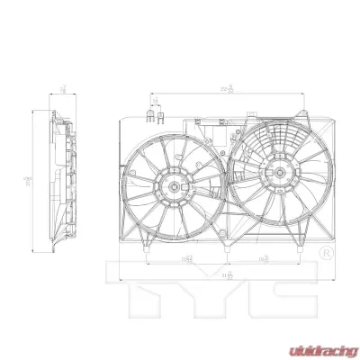 TYC Genera Dual Radiator and Condenser Fan Assembly - 622670