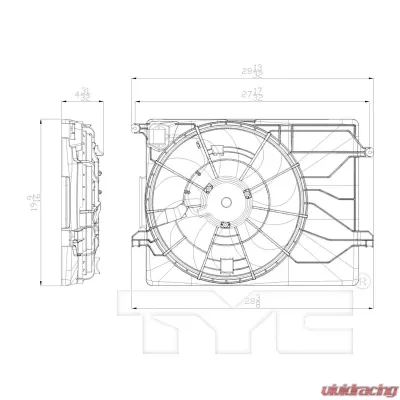 TYC Genera Dual Radiator and Condenser Fan Assembly - 622700