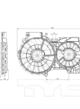 TYC Genera Dual Radiator and Condenser Fan Assembly Audi 80 1988                                     - 622710 - Image 2