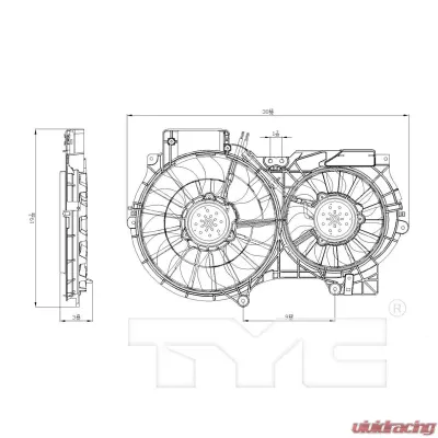 TYC Genera Dual Radiator and Condenser Fan Assembly Audi 80 1988 - 622710