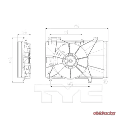 TYC Genera Dual Radiator and Condenser Fan Assembly Mazda Mazda 2 2011-2014 - 622740