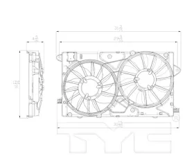 TYC Genera Dual Radiator and Condenser Fan Assembly