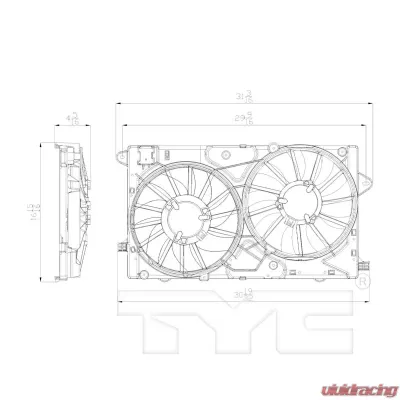 TYC Genera Dual Radiator and Condenser Fan Assembly - 622790