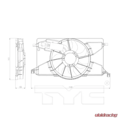 TYC Genera Dual Radiator and Condenser Fan Assembly Ford 2.0L 4-Cyl - 622800