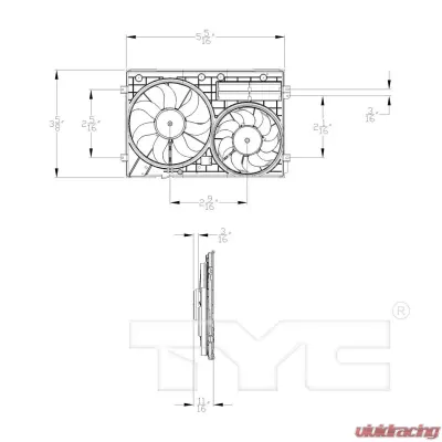 TYC Genera Dual Radiator and Condenser Fan Assembly Volkswagen Jetta - 622820