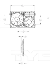 TYC Genera Dual Radiator and Condenser Fan Assembly Volkswagen Jetta 2011-2016 2.0L 4-Cyl                                     - 622830 - Image 2