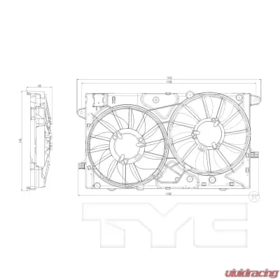 TYC Genera Dual Radiator and Condenser Fan Assembly - 622850
