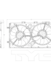 TYC Genera Dual Radiator and Condenser Fan Assembly Buick Regal 2011-2013 2.0L 4-Cyl                                     - 622860 - Image 3