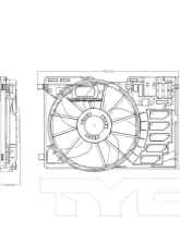 TYC Genera Dual Radiator and Condenser Fan Assembly Ford Escape 2013-2016 2.0L 4-Cyl                                     - 622870 - Image 2