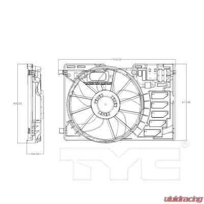 TYC Genera Dual Radiator and Condenser Fan Assembly Ford Escape 2013-2016 2.0L 4-Cyl - 622870
