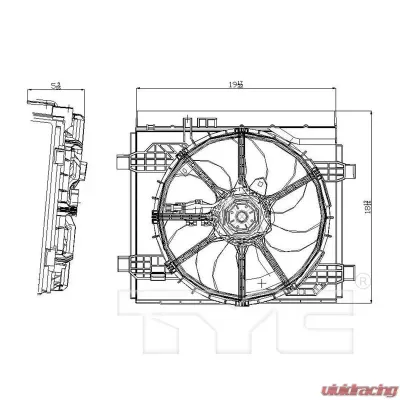 TYC Genera Dual Radiator and Condenser Fan Assembly Nissan Sentra 2013-2019 1.8L 4-Cyl - 622880