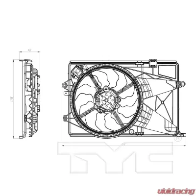 TYC Genera Dual Radiator and Condenser Fan Assembly Chevrolet Sonic 2012-2020 1.4L 4-Cyl Automatic - 622900