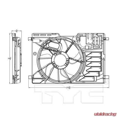 TYC Genera Dual Radiator and Condenser Fan Assembly Ford - 622910