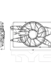 TYC Genera Dual Radiator and Condenser Fan Assembly Dodge Dart 2013-2016                                     - 622920 - Image 2