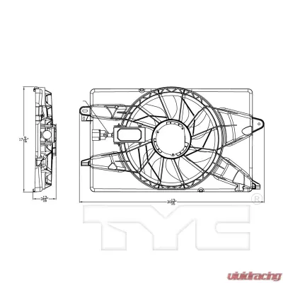 TYC Genera Dual Radiator and Condenser Fan Assembly Dodge Dart 2013-2016 - 622920