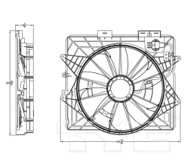 TYC Genera Dual Radiator and Condenser Fan Assembly Cadillac