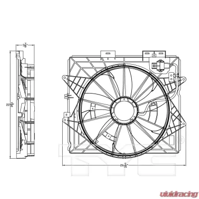 TYC Genera Dual Radiator and Condenser Fan Assembly Cadillac - 622930