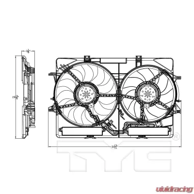 TYC Genera Dual Radiator and Condenser Fan Assembly Audi - 622940
