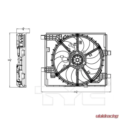 TYC Genera Dual Radiator and Condenser Fan Assembly Nissan Juke 2011-2014 - 622960