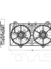 TYC Genera Dual Radiator and Condenser Fan Assembly Mazda Mazda 6 2011-2013 2.5L 4-Cyl                                     - 622970 - Image 3