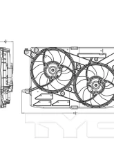 TYC Genera Dual Radiator and Condenser Fan Assembly Ford Fusion 2013-2014 1.6L 4-Cyl                                     - 623000 - Image 3