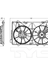TYC Genera Dual Radiator and Condenser Fan Assembly Mazda CX-5 2013-2016                                     - 623010 - Image 3