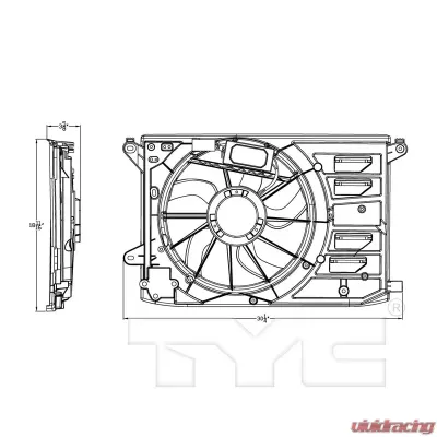 TYC Genera Dual Radiator and Condenser Fan Assembly - 623020