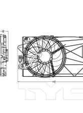 TYC Genera Dual Radiator and Condenser Fan Assembly Fiat 500 2012-2019                                     - 623050 - Image 3