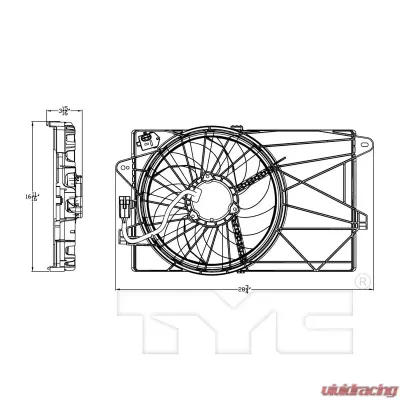 TYC Genera Dual Radiator and Condenser Fan Assembly Fiat 500 2012-2019 - 623050