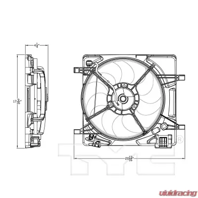 TYC Genera Dual Radiator and Condenser Fan Assembly Chevrolet Spark 2013-2015 - 623070