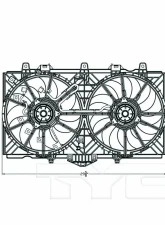TYC Genera Dual Radiator and Condenser Fan Assembly Infiniti Q50 2014-2016                                     - 623080 - Image 7