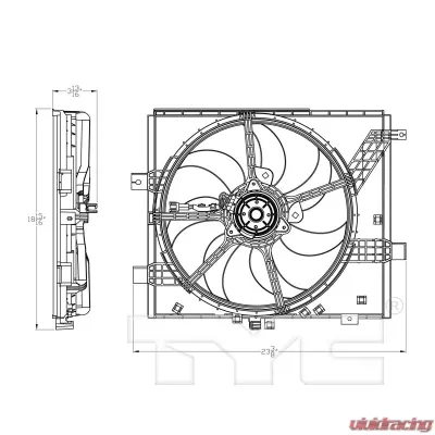 TYC Genera Dual Radiator and Condenser Fan Assembly Nissan - 623090