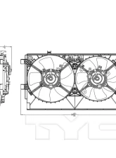 TYC Genera Dual Radiator and Condenser Fan Assembly Mitsubishi                                     - 623100 - Image 3