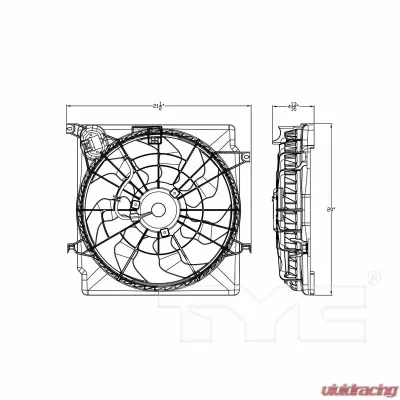 TYC Genera Dual Radiator and Condenser Fan Assembly - 623110
